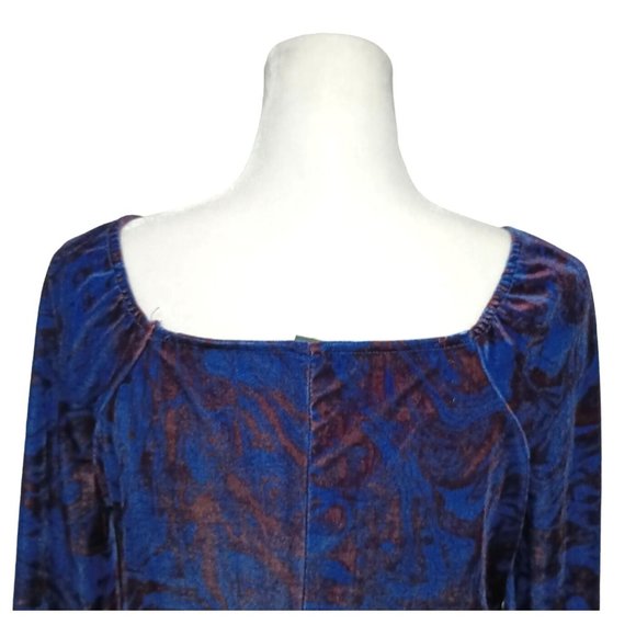 Wild Fable Dress Womens Size XXL Blue Purple Velvet Long Sleeve Ruched Bodycon - Picture 7 of 11